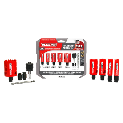9 Pc Carbide General Purpose Hole Saw Set