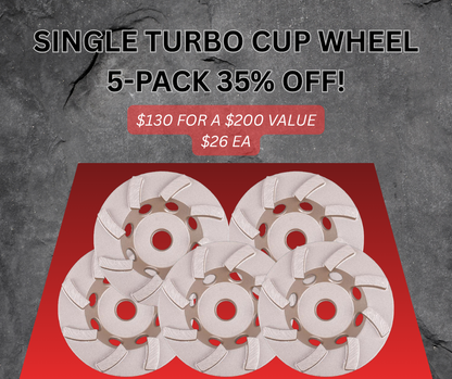 5-Pack of 7" Single Turbo Threaded Cup Wheels *LIMITED TIME ONLY*