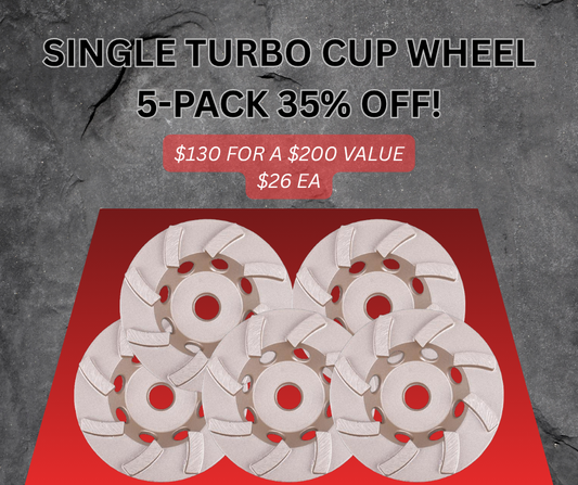 5-Pack of 7" Single Turbo Threaded Cup Wheels *LIMITED TIME ONLY*