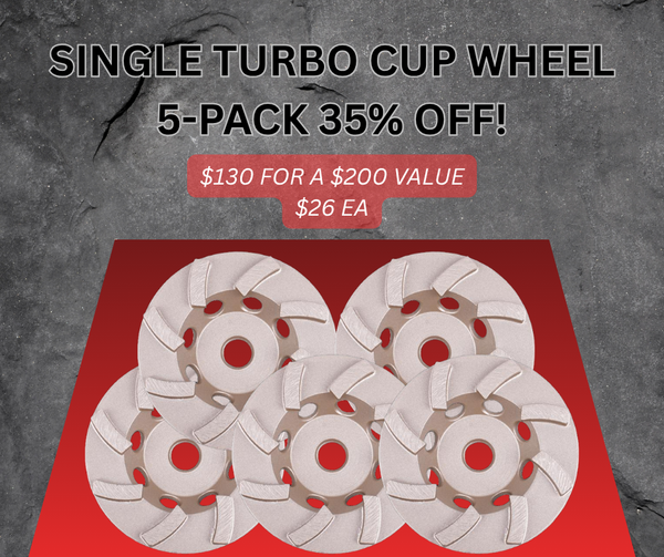 5-Pack of 7" Single Turbo Threaded Cup Wheels *LIMITED TIME ONLY*