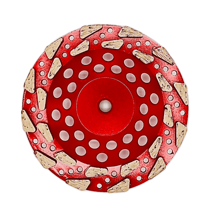 (Bulk Pack) 7" Premium Red Teardrop 18/20-Grit Super Aggressor™ Cup Grinding Wheel for Concrete - Diamond Blade Supply